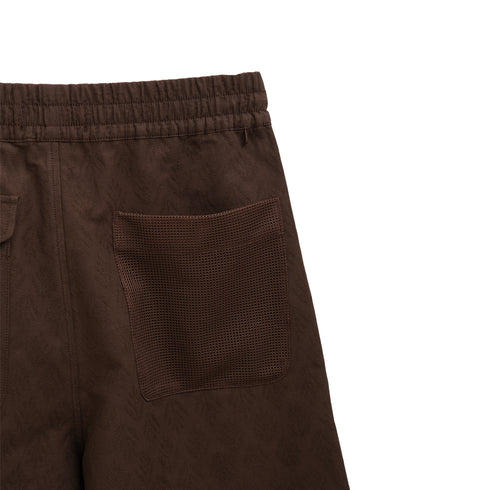 Merely Made Plant Jacquard Wide Shorts Chocolate 190SP Degli Uberti